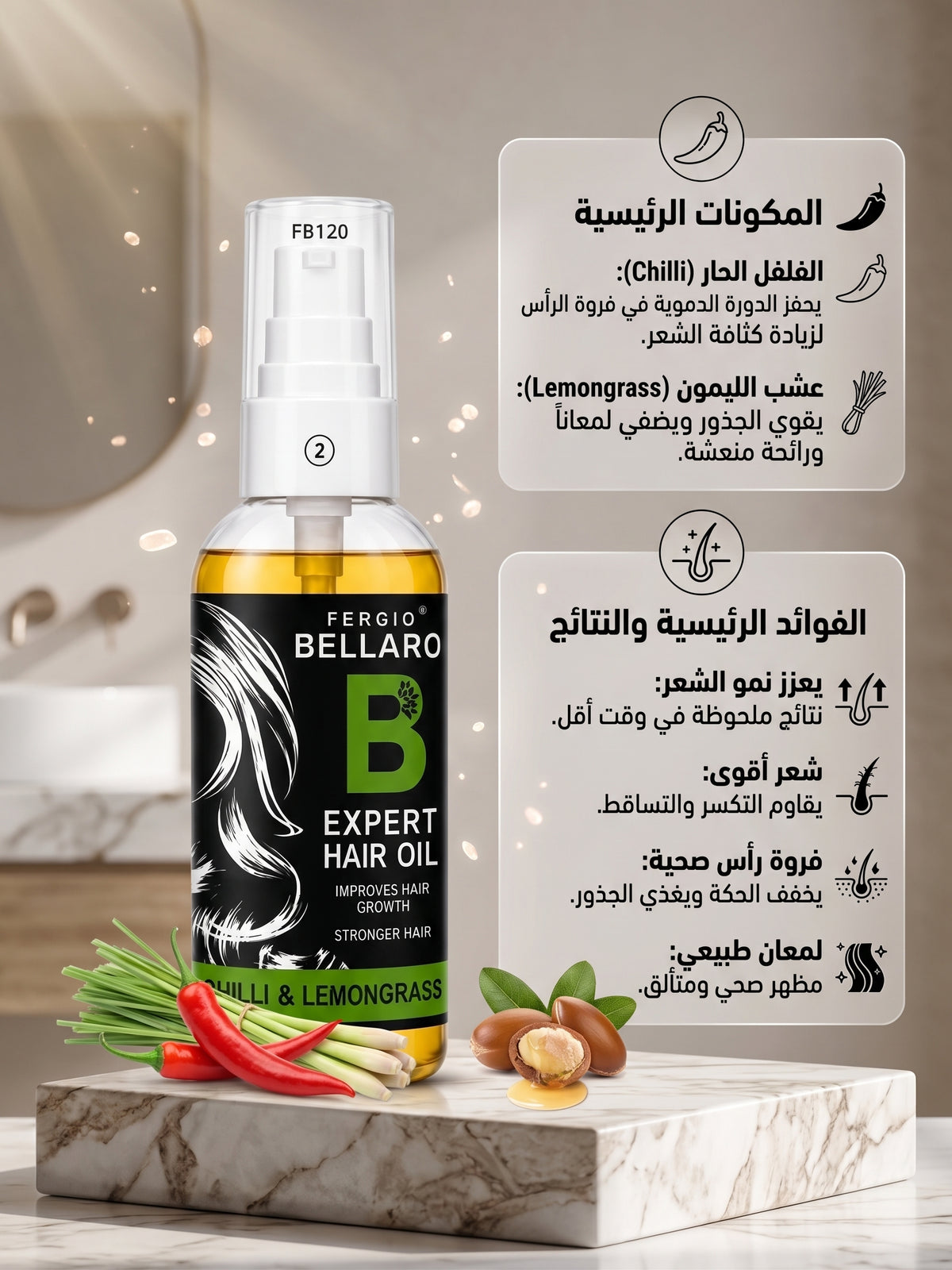Fergio Bellaro - Expert Hair Oil Chilli & Lemongrass (FB120)