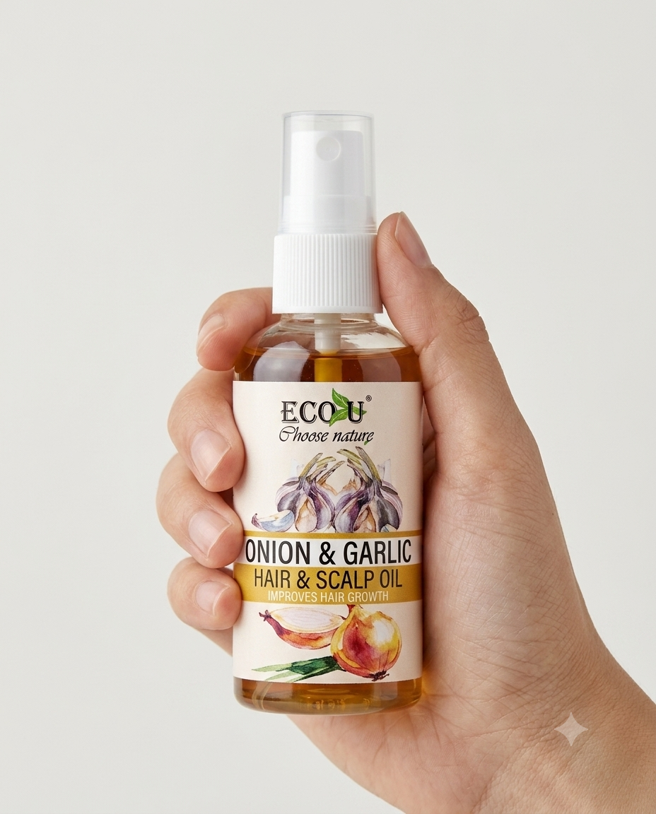 ECO U Choose Nature - ONION & GARLIC HAIR & SCALP OIL (Improves Hair Growth)