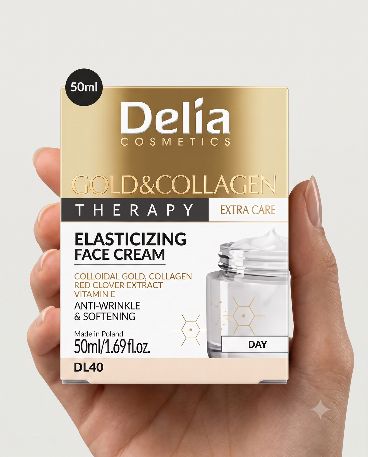 Delia Cosmetics - Gold & Collagen Therapy Extra Care Elasticizing Day Face Cream