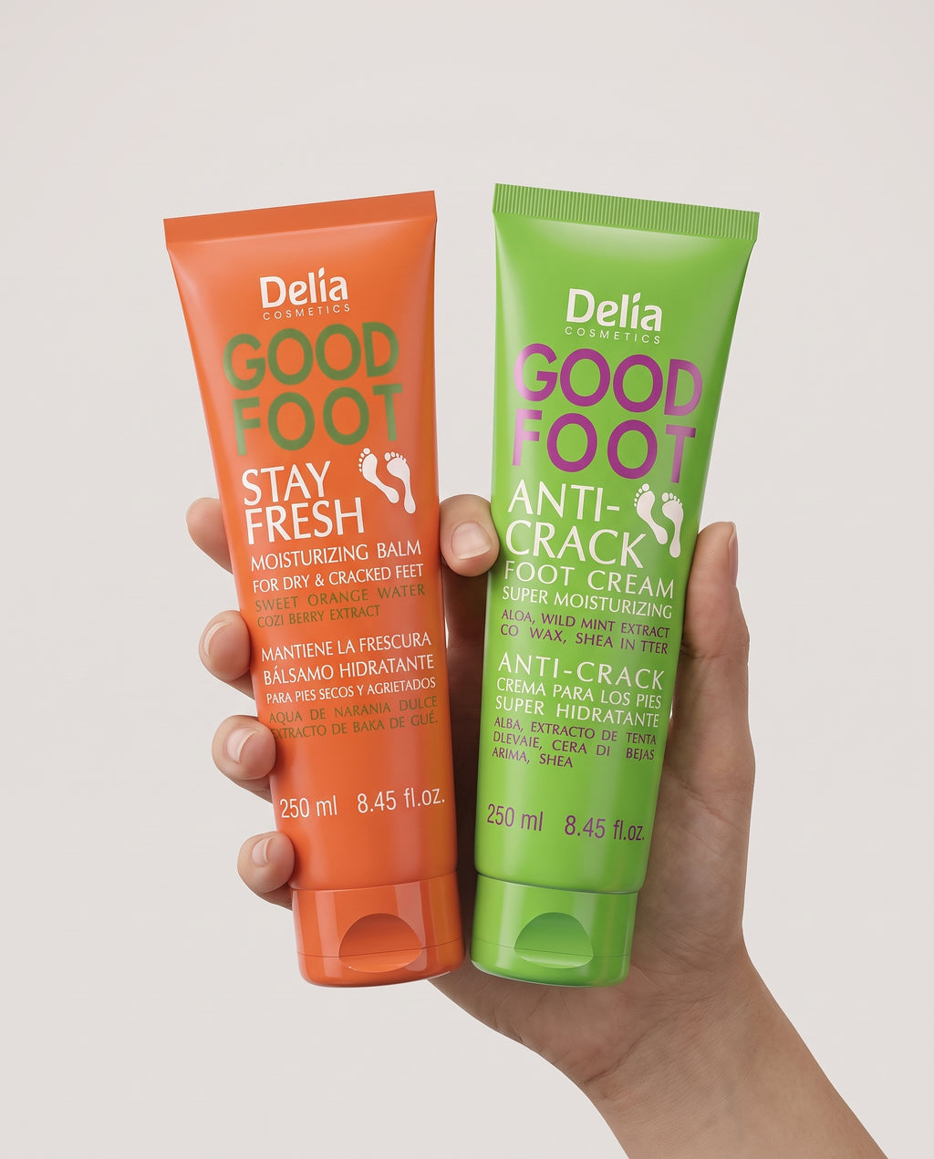 Delia Cosmetics - Good Foot Duo Soin des Pieds : Baume Hydratant Stay Fresh &amp; Crème Anti-Crevasses Anti-Crack
