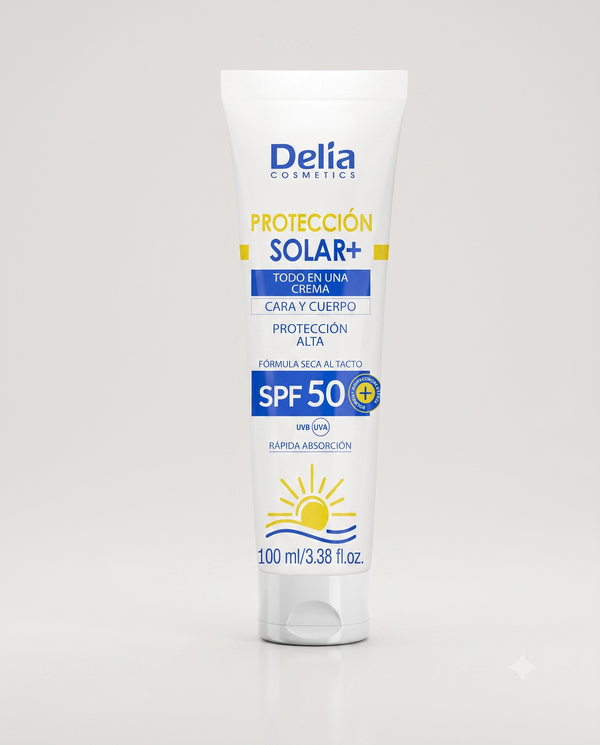 Delia Cosmetics - Protección Solar+ Crema Cara y Cuerpo SPF 50