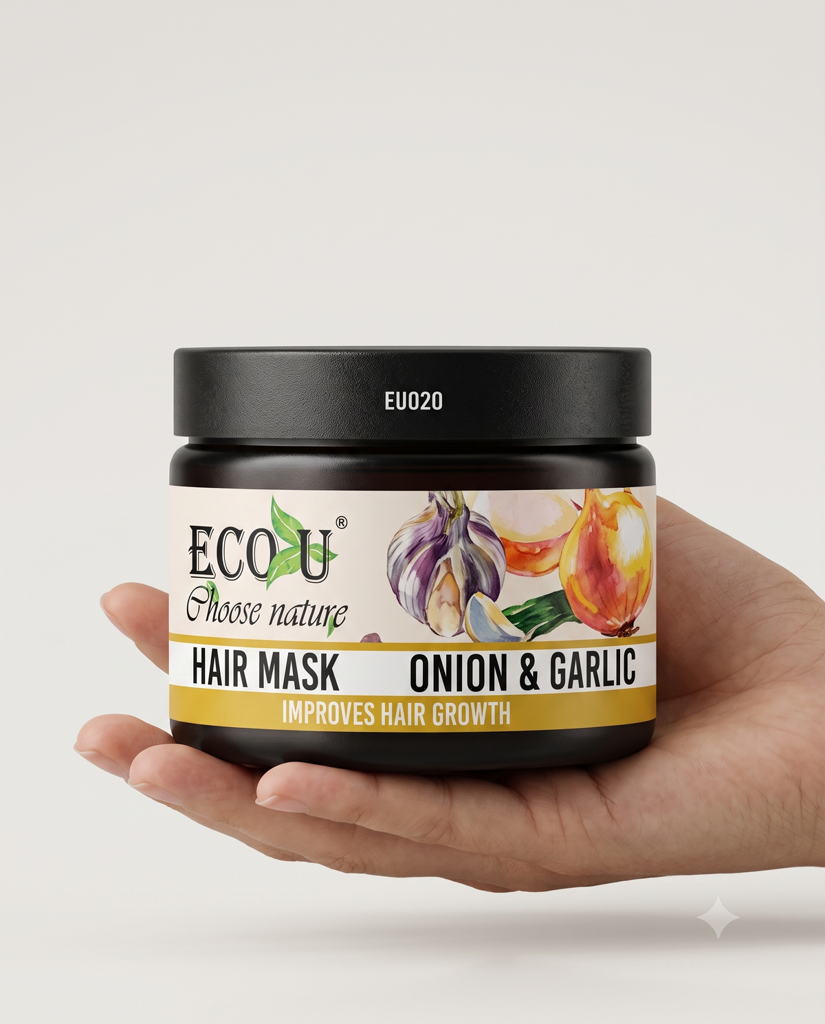 ECO U Choose Nature - HAIR MASK ONION & GARLIC (Improves Hair Growth)
