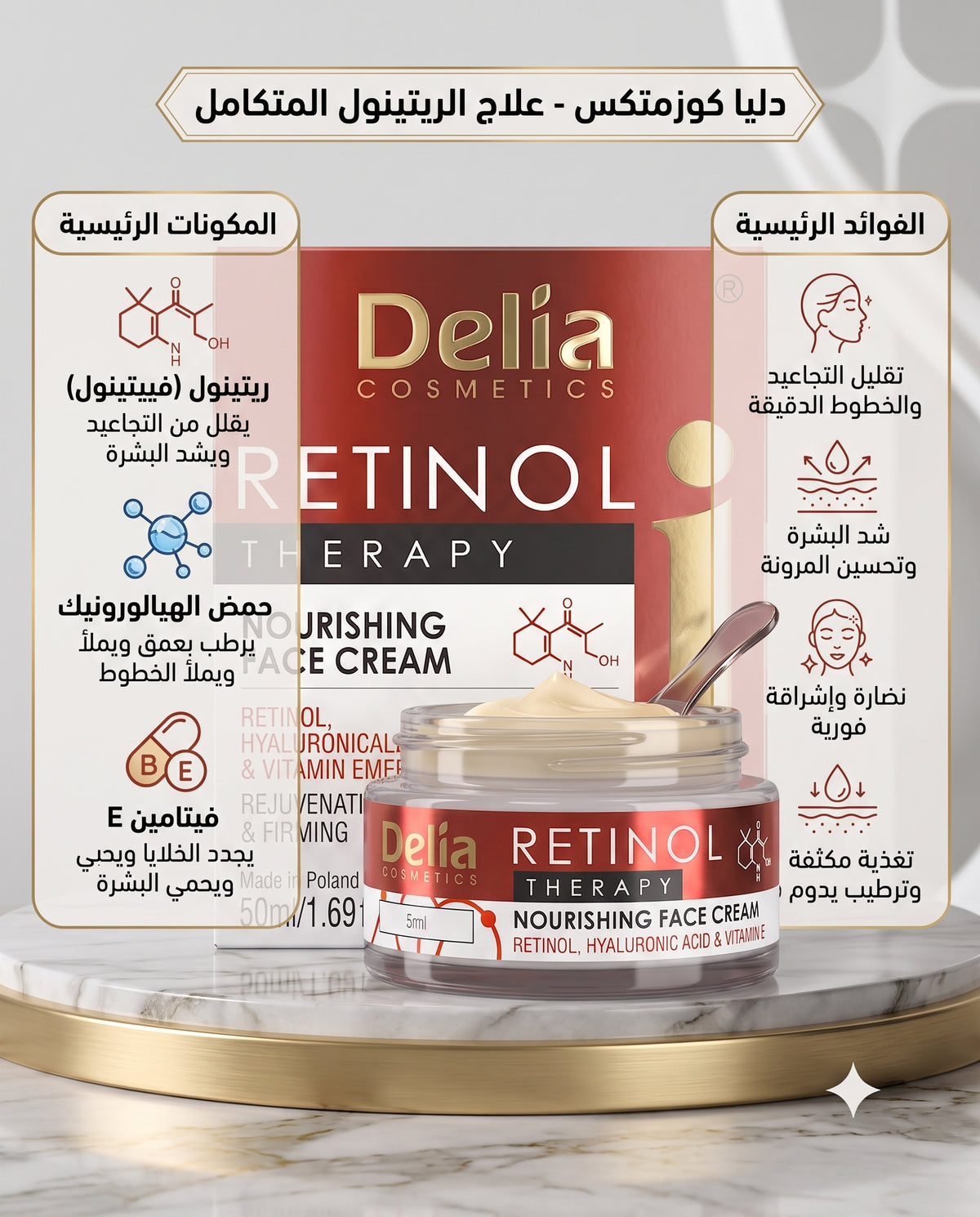 Delia Cosmetics - Retinol Therapy Nourishing Face Cream (Rejuvenating & Firming)