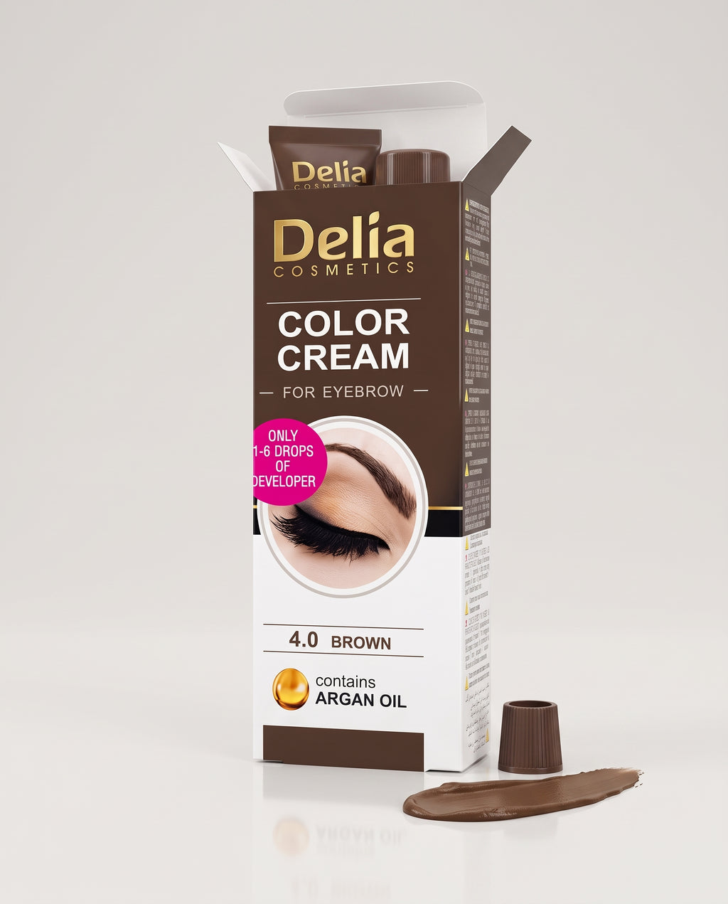 Delia Cosmetics - Color Cream for Eyebrow 4.0 Brown (contains Argan Oil)