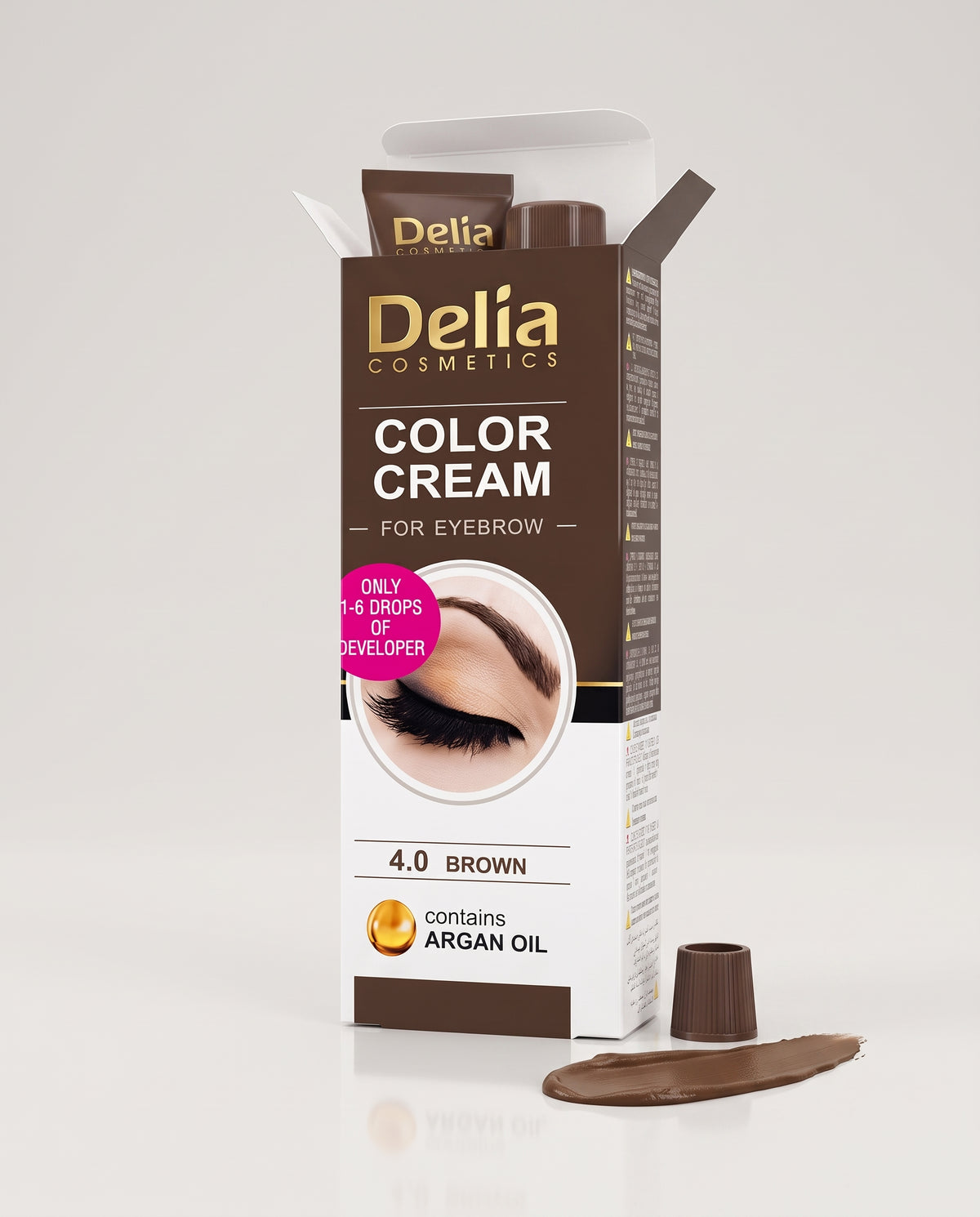 Delia Cosmetics - Color Cream for Eyebrow 4.0 Brown (contains Argan Oil)