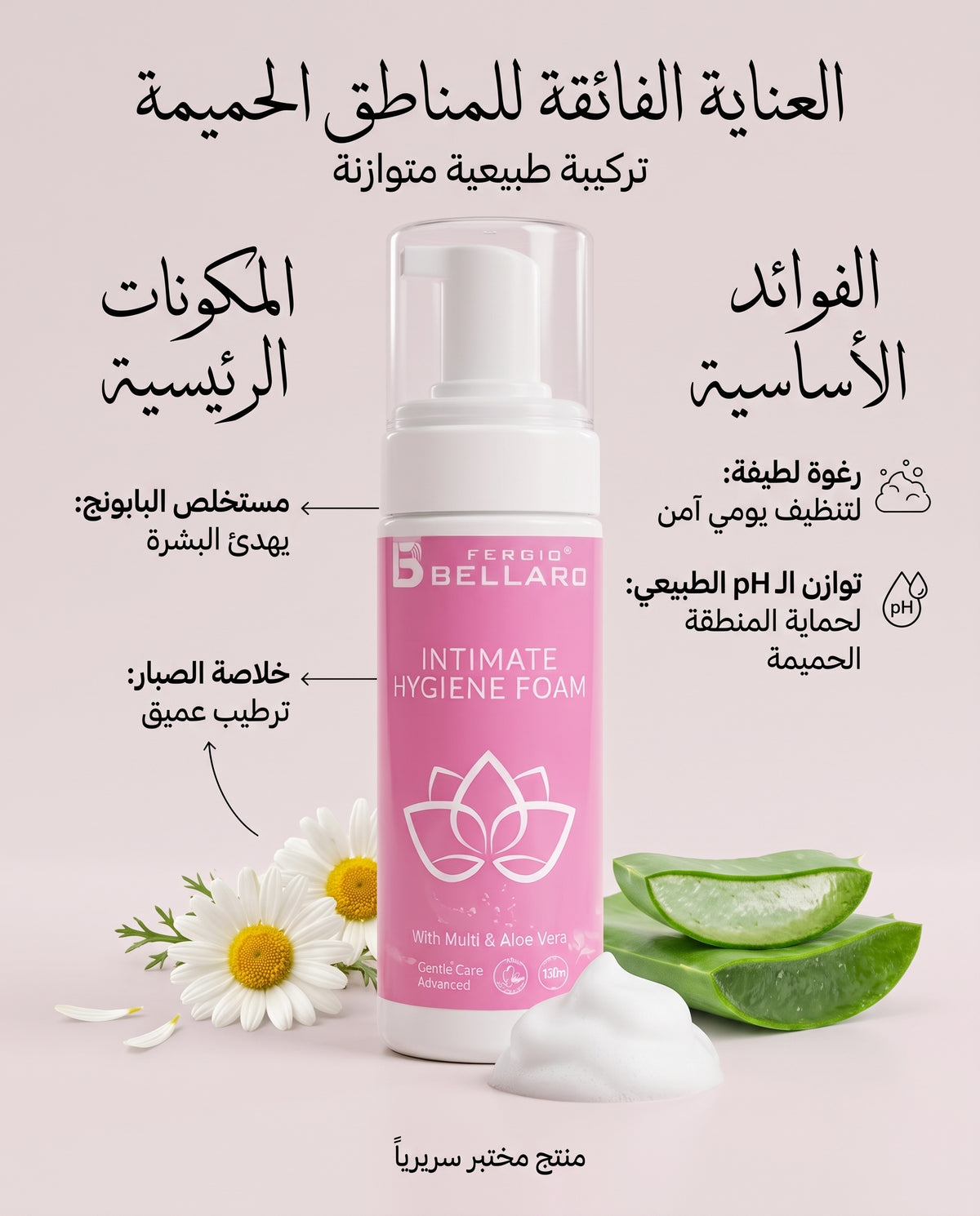 Product Title: Fergio Bellaro - Intimate Hygiene Foam (With Multi &amp; Aloe Vera)   Caractéristiques