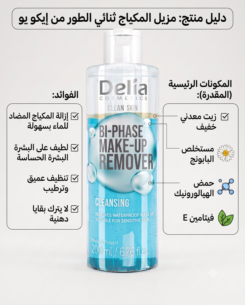 Delia Cosmetics - Clean Skin Bi-Phase Make-Up Remover
